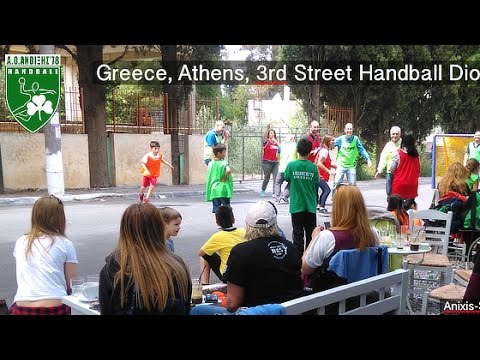 Greece, Athens, 3rd Street Handball Dionysos Event at Anixis-Stamata Avenue in Anixi Square